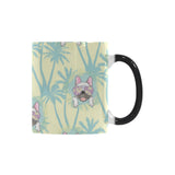 French bulldog hawaii blackground Morphing Mug Heat Changing Mug