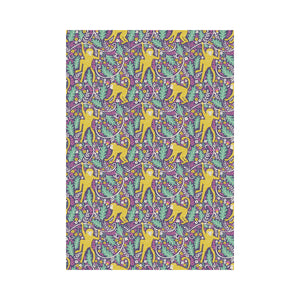 Cute yellow monkey leaves pattern House Flag Garden Flag