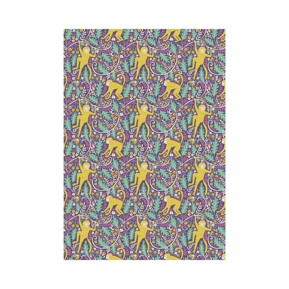 Cute yellow monkey leaves pattern House Flag Garden Flag