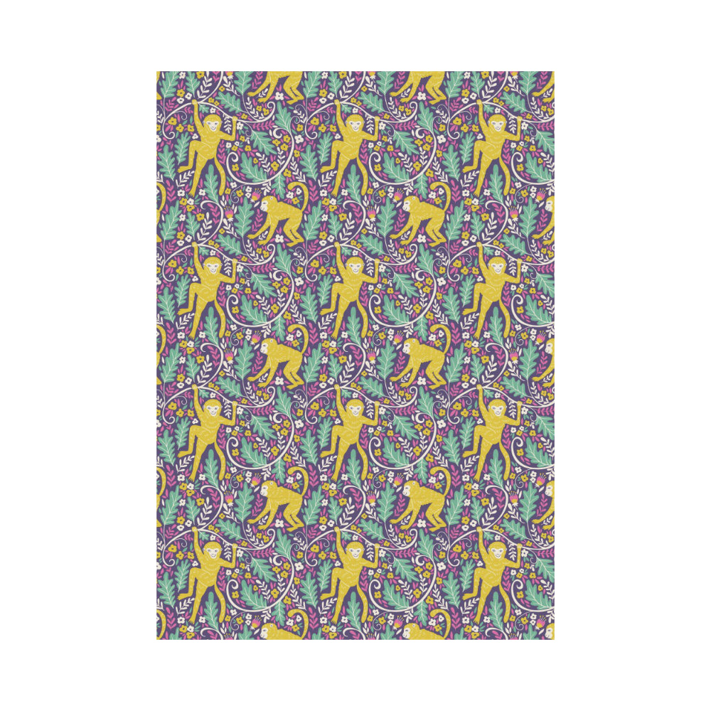 Cute yellow monkey leaves pattern House Flag Garden Flag