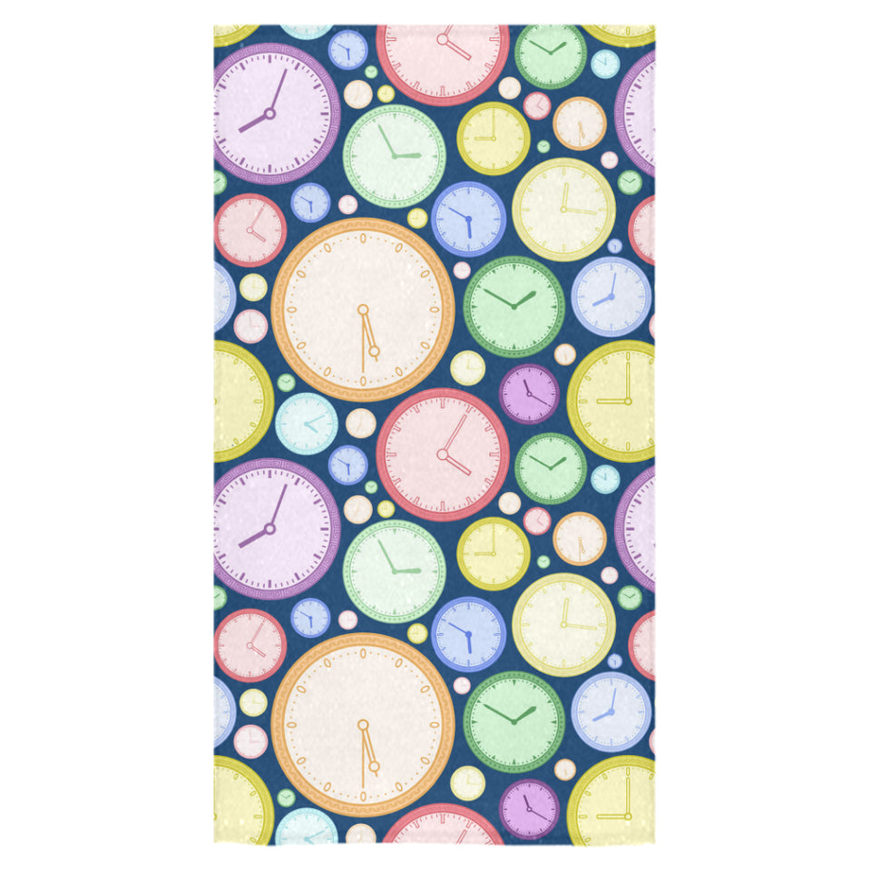 Colorful clock background Bath Towel