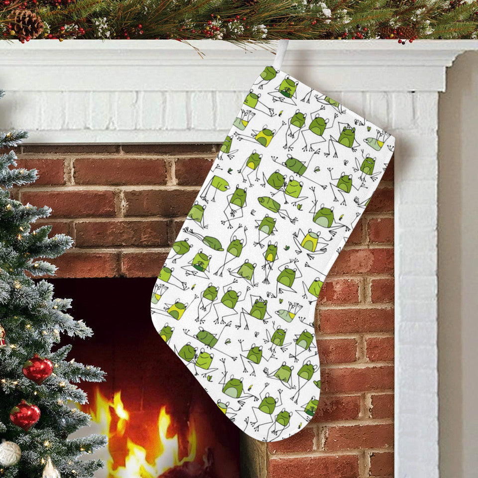 Sketch funny frog pattern Christmas Stocking