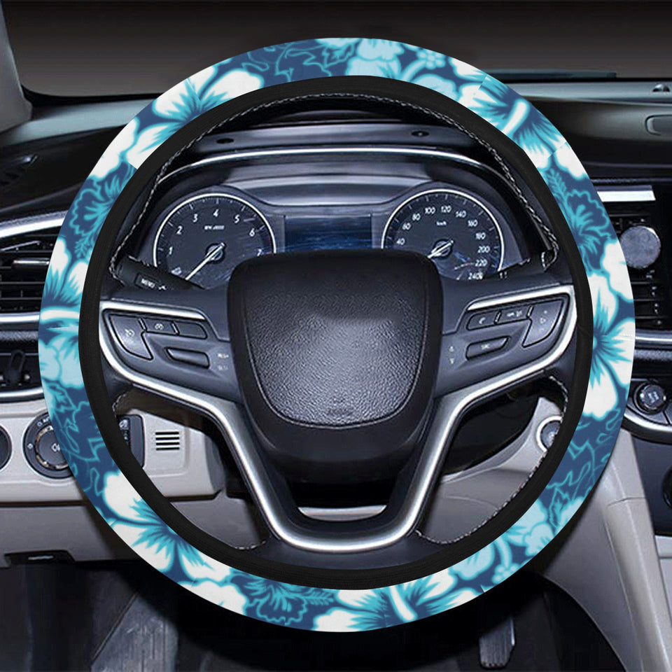 Hibiscus Pattern Print Design 03 Car Steering Wheel Cover