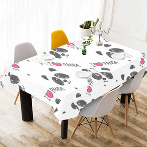 Hand Drawn faces of pandas pattern Tablecloth
