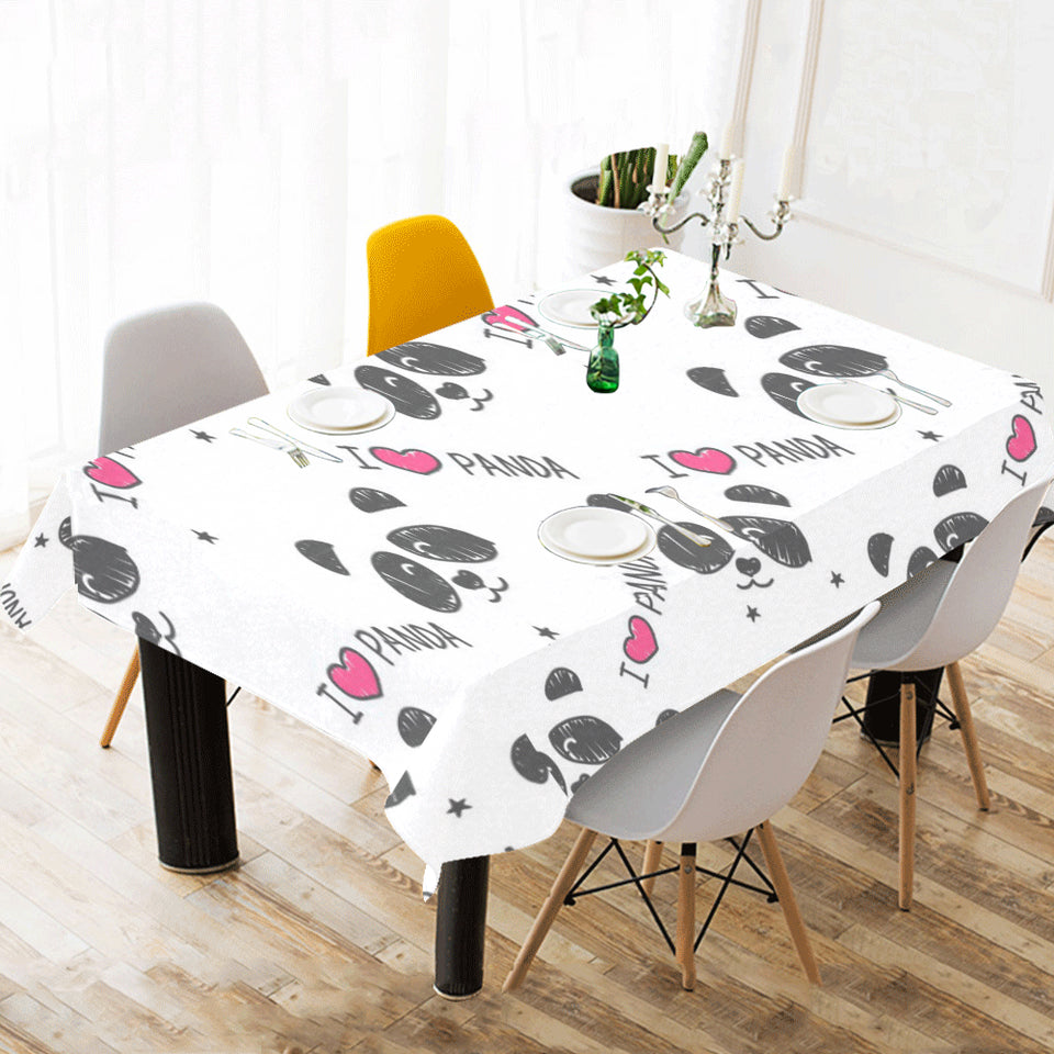 Hand Drawn faces of pandas pattern Tablecloth
