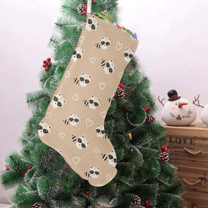 Cute raccoon heart pattern Christmas Stocking