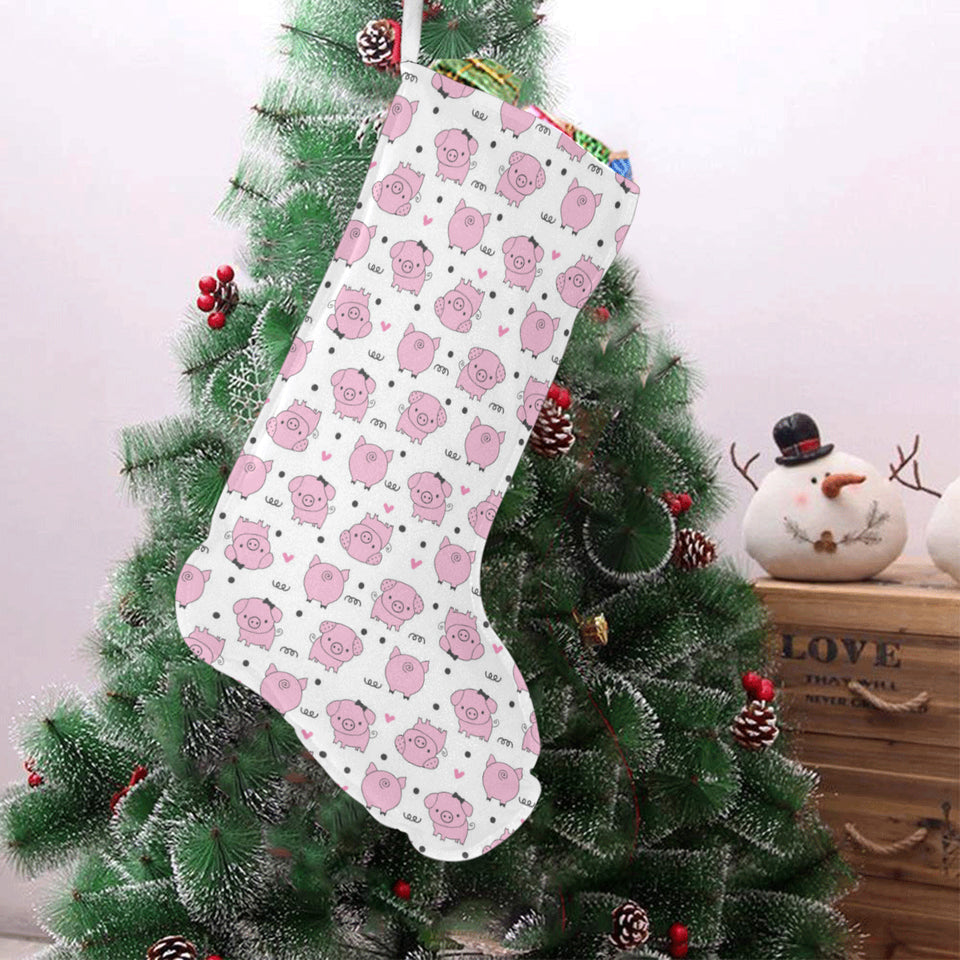 Pig Pattern Print Design 03 Christmas Stocking