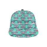 Cute octopuses heart striped background All Over Print Snapback Cap