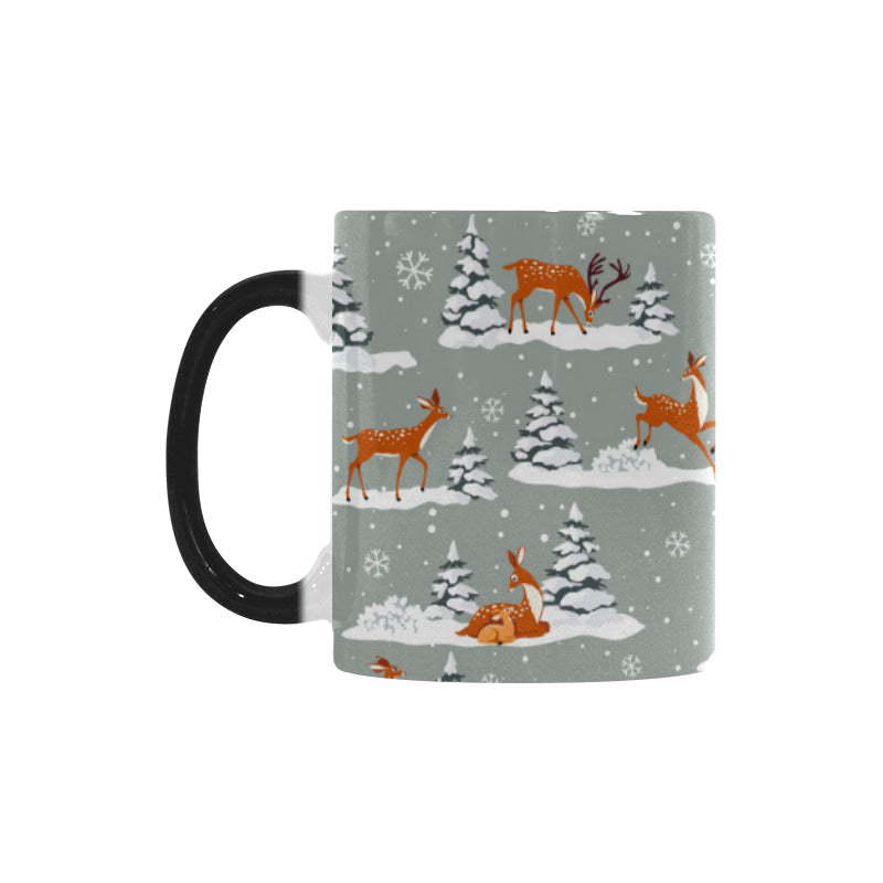 Beautiful deers Winter Christmas Morphing Mug Heat Changing Mug