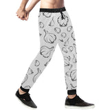 Garlic pattern black white Unisex Casual Sweatpants