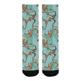 Monkey Palm tree background Crew Socks