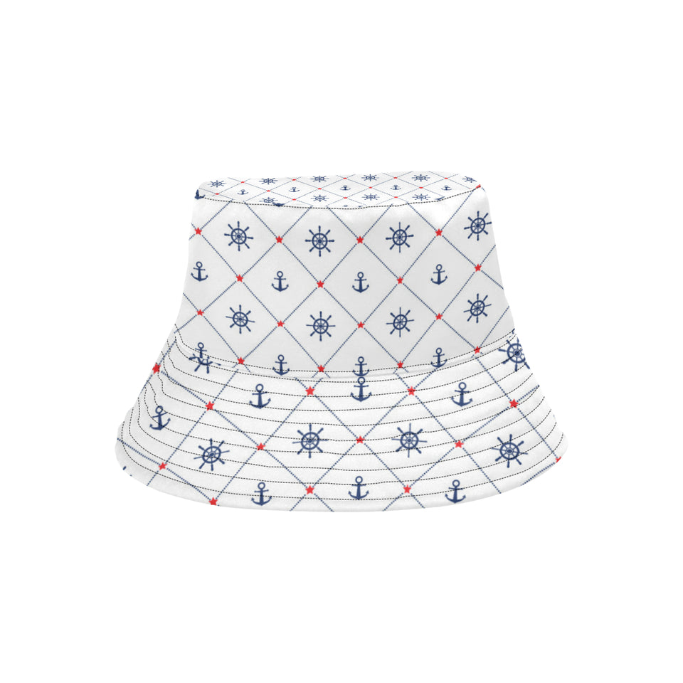 Anchor rudder nautical design pattern Unisex Bucket Hat
