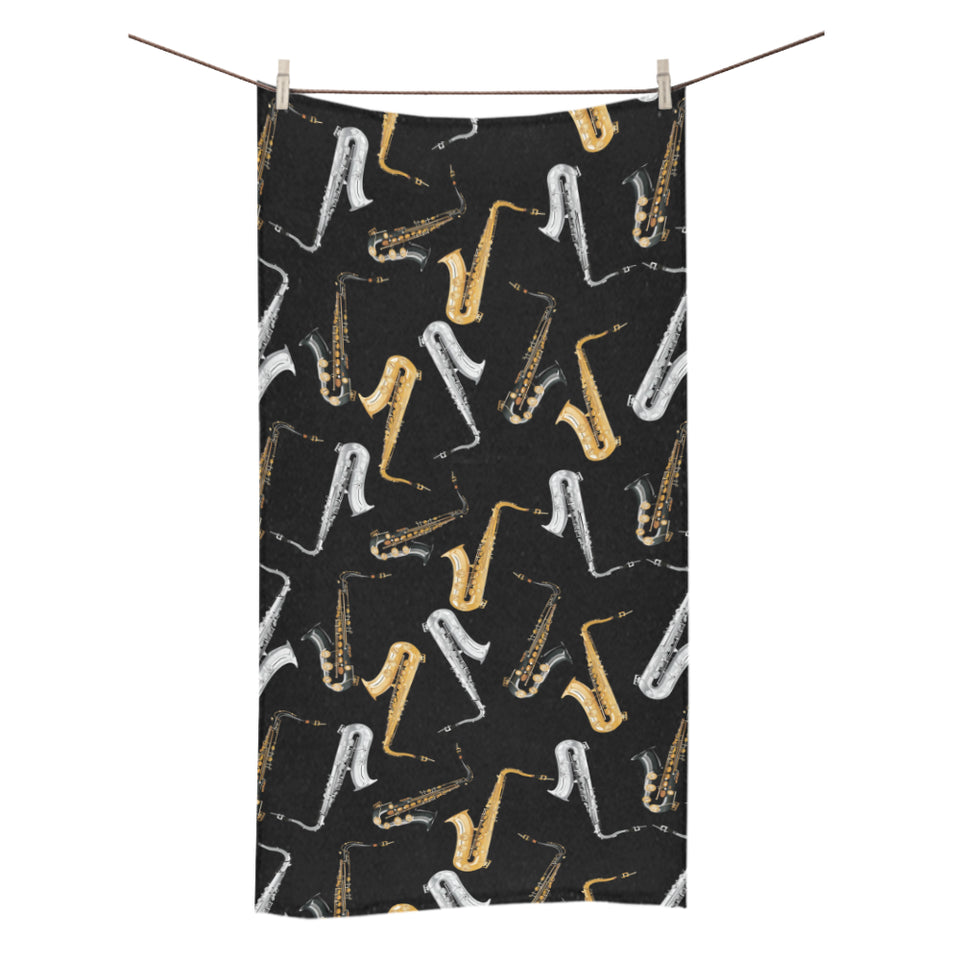 saxophone design pattern Bath Towel