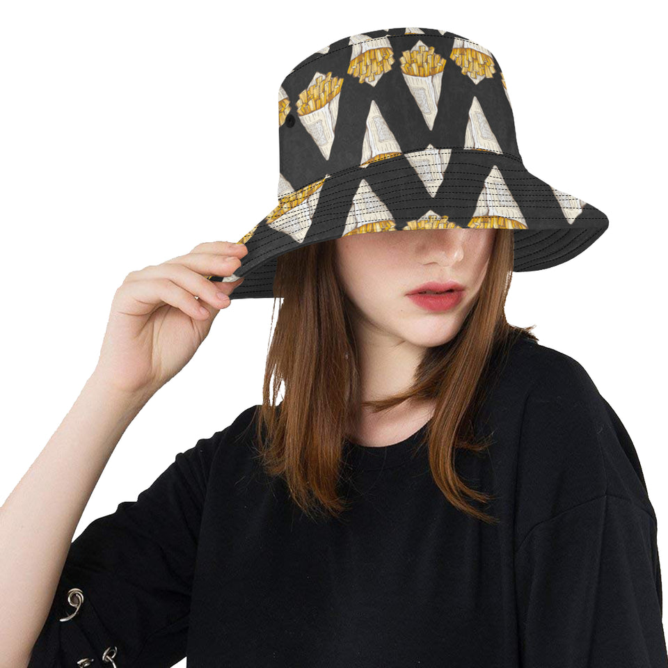 French fries dark background Unisex Bucket Hat