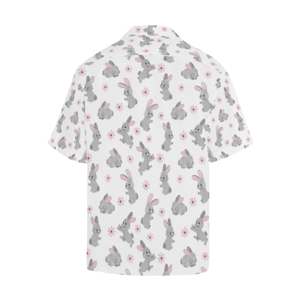 Watercolor cute rabbit pattern Men's All Over Print Hawaiian Shirt