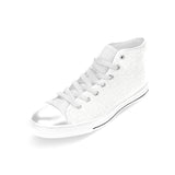 arabic white pattern Women's High Top Canvas Shoes White