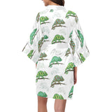 Chameleon lizard pattern Women's Short Kimono Robe