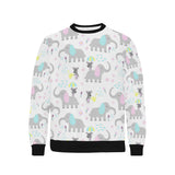 Cute elephant mouse pattern Men's Crew Neck Sweatshirt