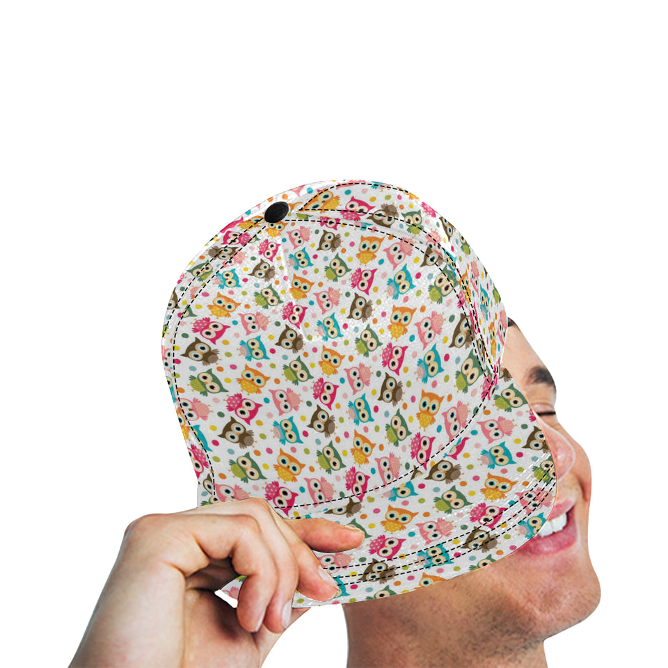 Color cute owl pattern All Over Print Snapback Cap