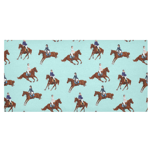 Horses running horses rider pattern Tablecloth