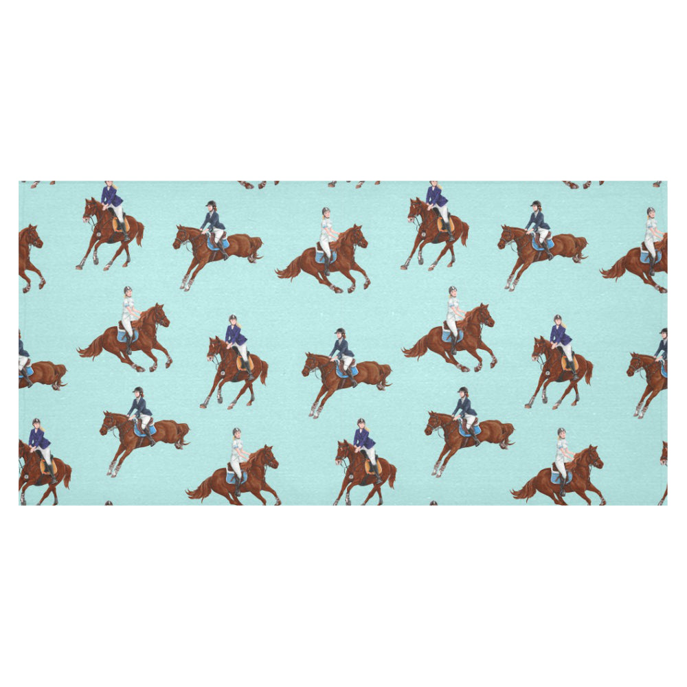 Horses running horses rider pattern Tablecloth