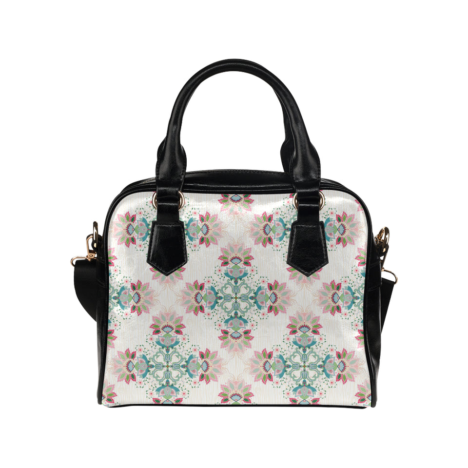 Square floral indian flower pattern Shoulder Handbag