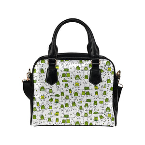 Sketch funny frog pattern Shoulder Handbag