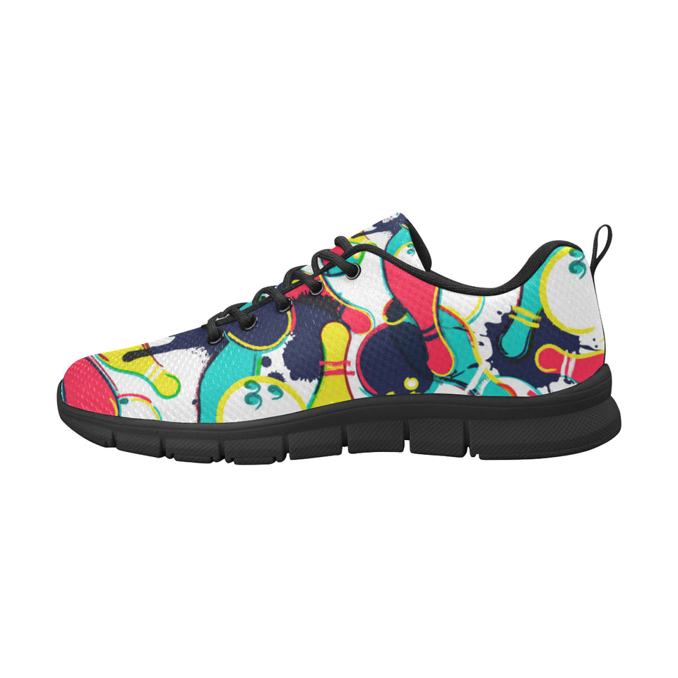 watercolor bowling ball pins Men's Sneaker Shoes
