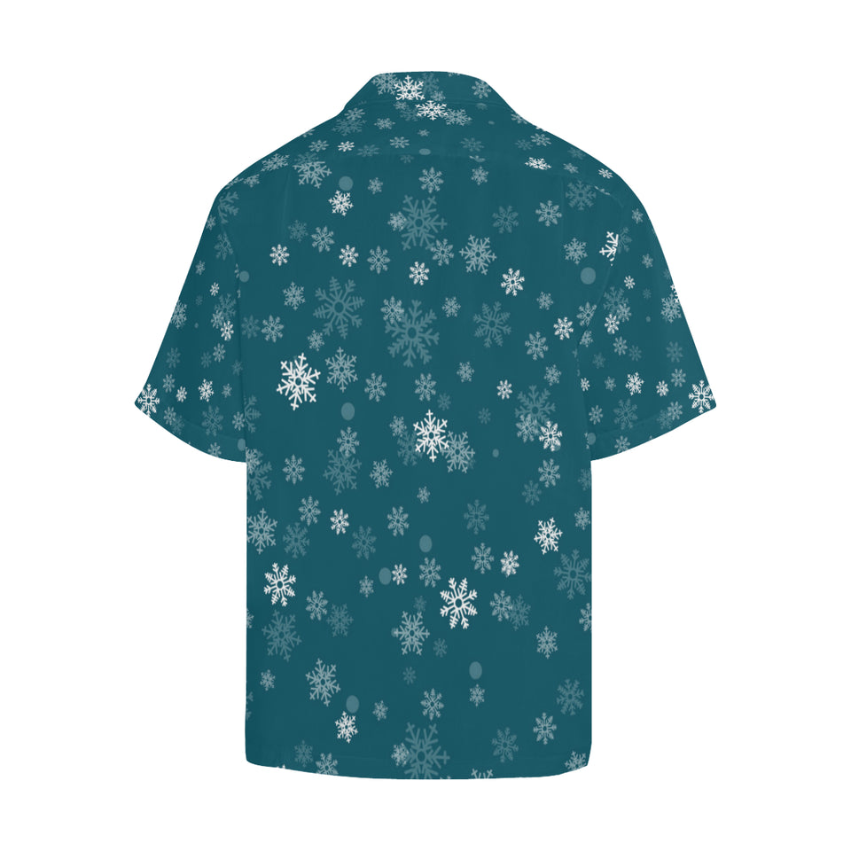 Snowflake pattern dark background Men's All Over Print Hawaiian Shirt