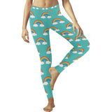 Rainbow pattern green background Women's Legging Fulfilled In US