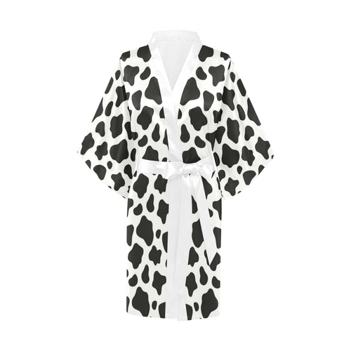 Cow skin pattern Women's Short Kimono Robe