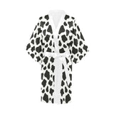 Cow skin pattern Women's Short Kimono Robe