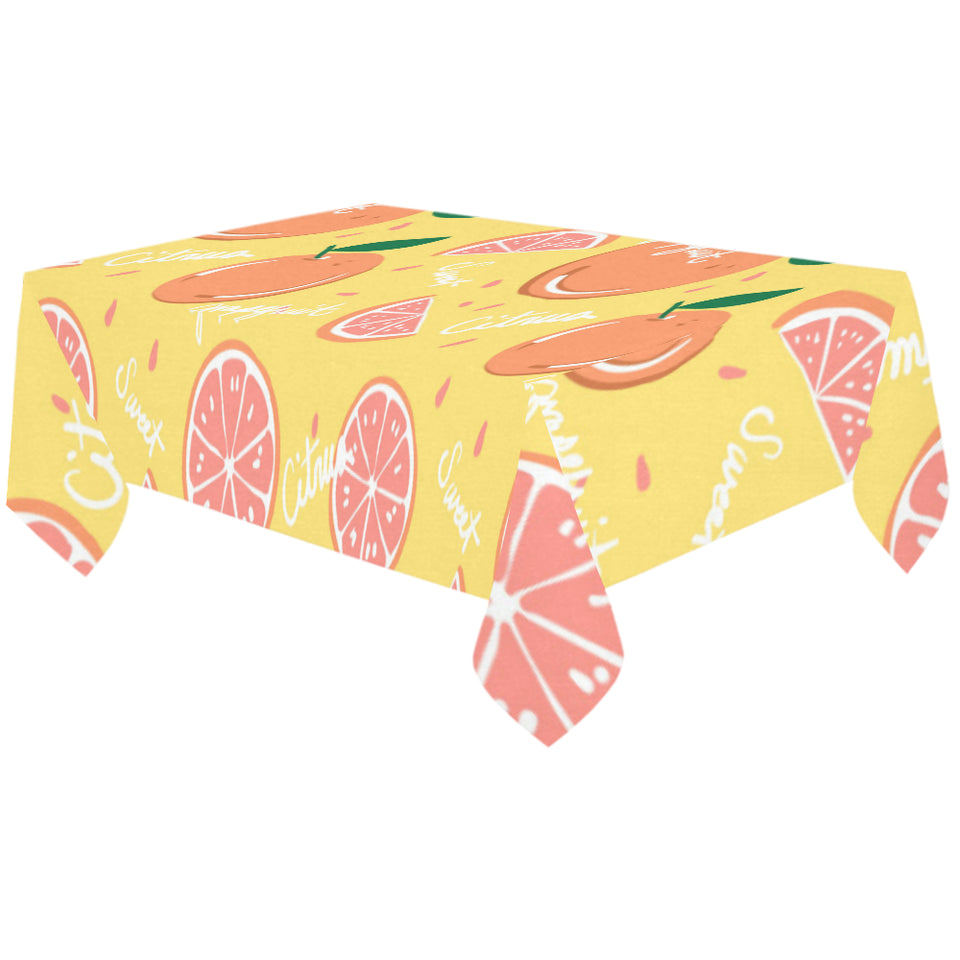 Grapefruit yellow background Tablecloth