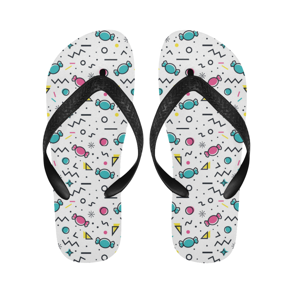 Candy design pattern Unisex Flip Flops