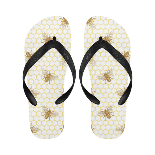 Bee honeycomb seamless design pattern Unisex Flip Flops