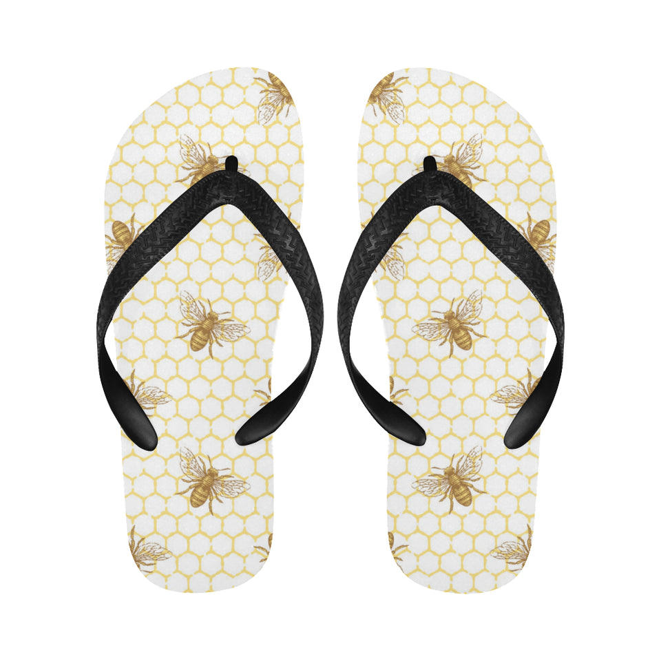 Bee honeycomb seamless design pattern Unisex Flip Flops