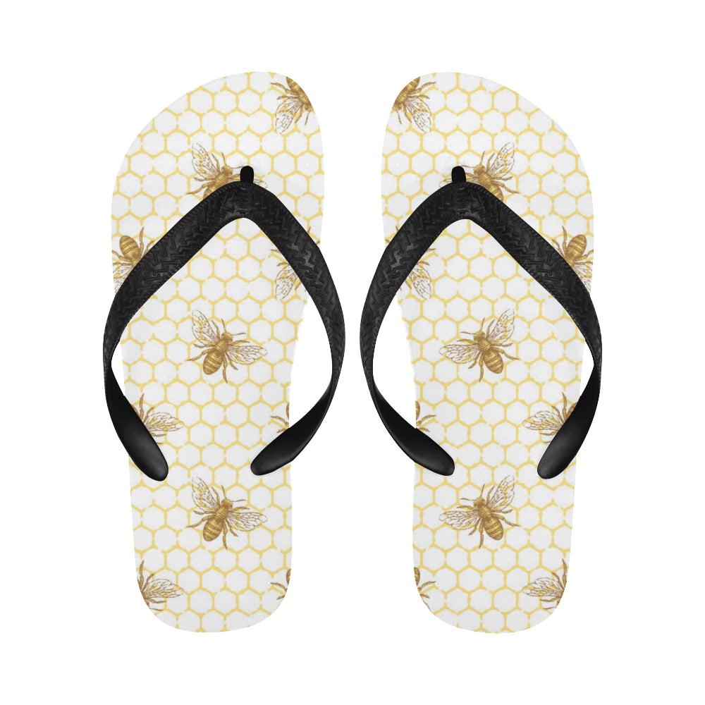 Bee honeycomb seamless design pattern Unisex Flip Flops