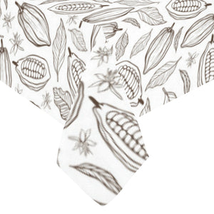cacao beans leaves pattern Tablecloth