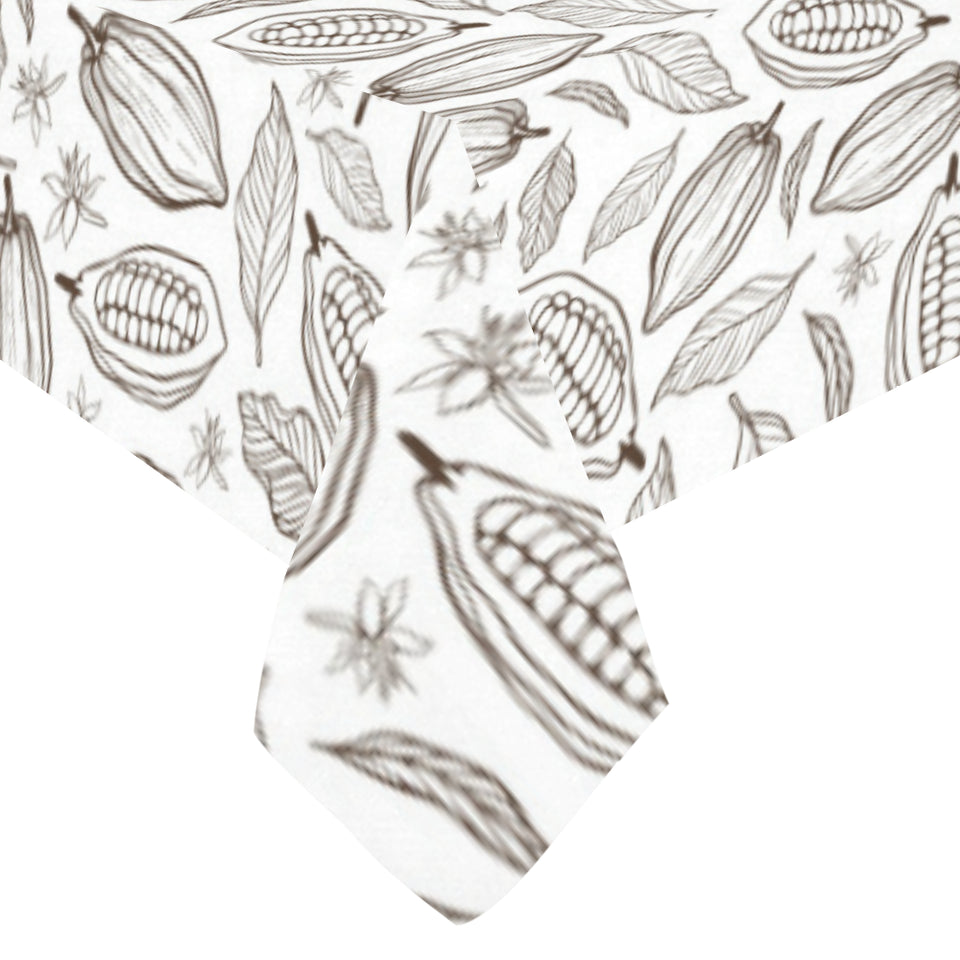 cacao beans leaves pattern Tablecloth