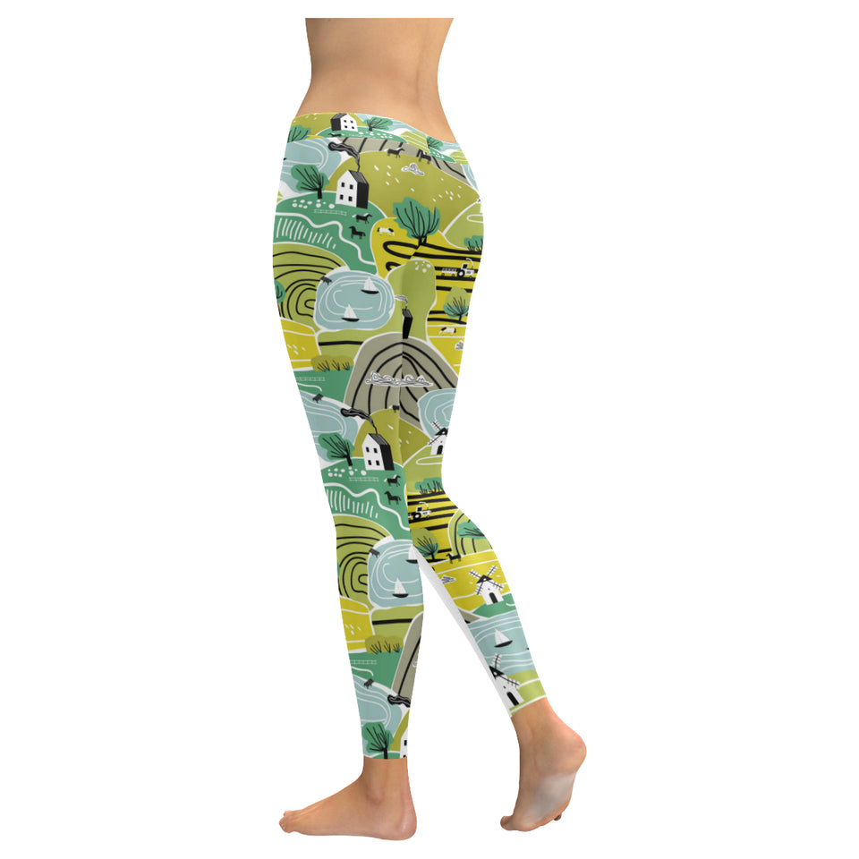 Hand drawn windmill pattern Women's Legging Fulfilled In US