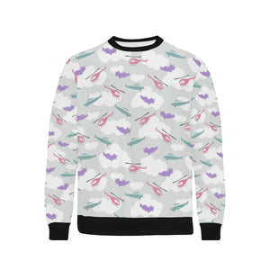 Helicopter plane pattern Men's Crew Neck Sweatshirt