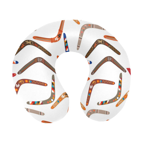 Boomerang Australian aboriginal ornament pattern U-Shaped Travel Neck Pillow