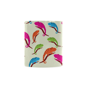 Colorful Chameleon lizard pattern Classical White Mug (Fulfilled In US)