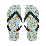 Hand drawn pizza blue background Unisex Flip Flops