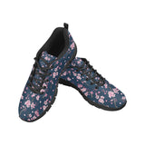 Pink sakura cherry blossom blue background Women's Sneaker Shoes