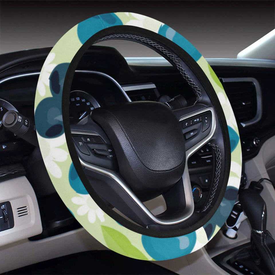 blueberry flower pattern Car Steering Wheel Cover