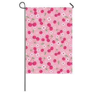 cherry flower pattern pink background House Flag Garden Flag