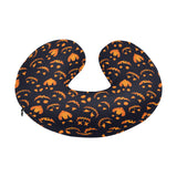 Halloween pattern Pumpkin background U-Shaped Travel Neck Pillow