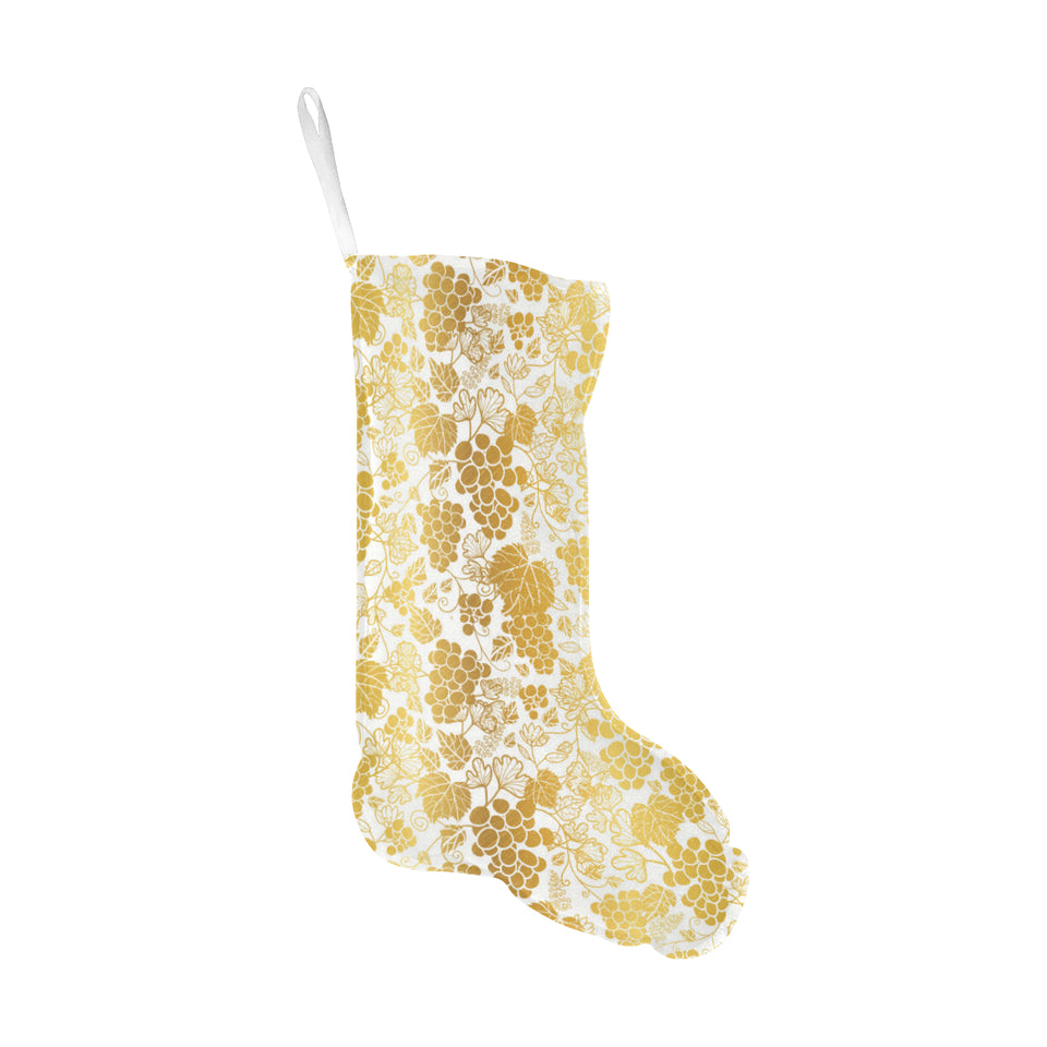Gold grape pattern Christmas Stocking