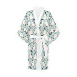 Cute Penguin pattern Women's Short Kimono Robe